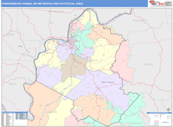 Parkersburg-Vienna Metro Area Digital Map Color Cast Style